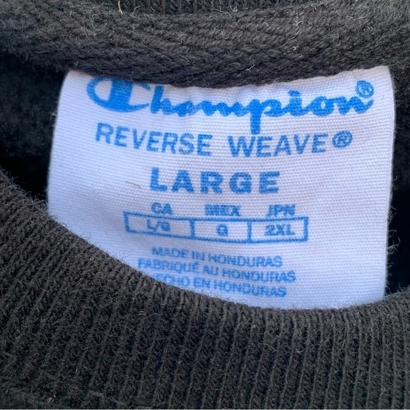 Vintage Champion Embroidered Logo Crewneck Sweatshirt Reverse Weave Size Large - Picture 7 of 8